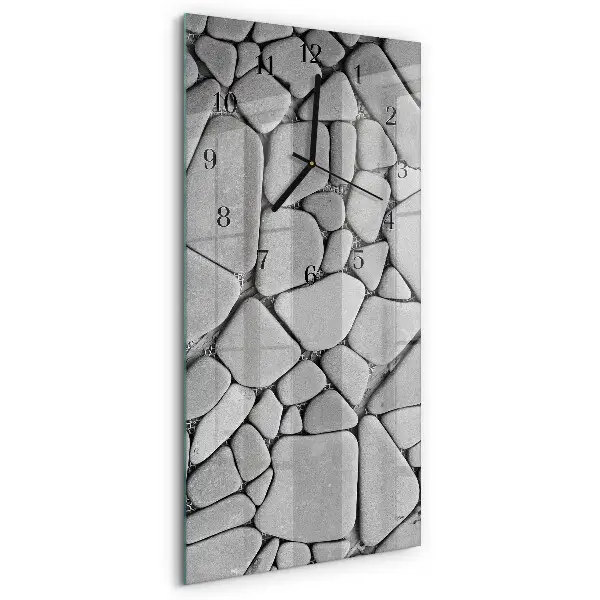 Verticale moderne glazen wandklok Stenen