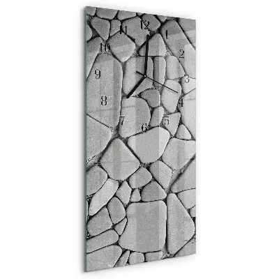 Verticale moderne glazen wandklok Stenen