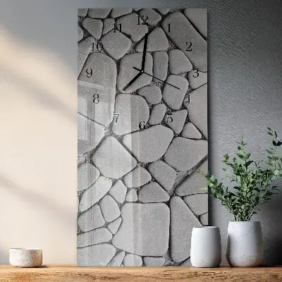 Verticale moderne glazen wandklok Stenen