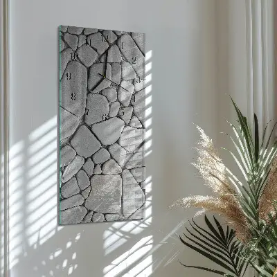 Verticale moderne glazen wandklok Stenen