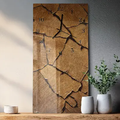 Decoratieve glazen klok verticaal Houten patroon