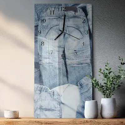 Verticale rechthoekige glazen wandklok Broek