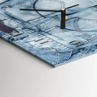 Verticale rechthoekige glazen wandklok Broek