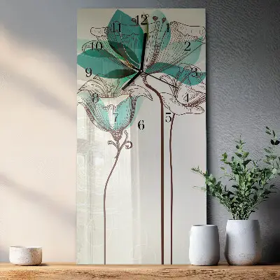 Glazen klok verticaal Bloem