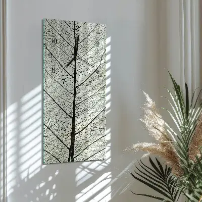 Verticale rechthoekige glazen wandklok Laken
