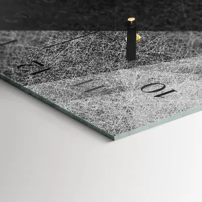 Verticale moderne glazen wandklok Patroon