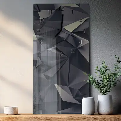 Verticale rechthoekige glazen wandklok Driehoeken