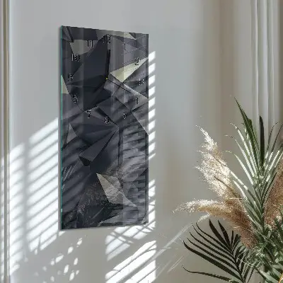 Verticale rechthoekige glazen wandklok Driehoeken