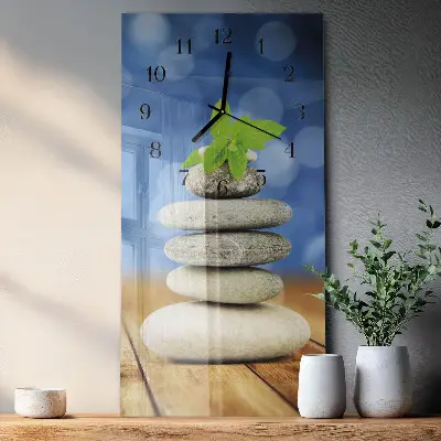 Decoratieve glazen klok verticaal Stenen