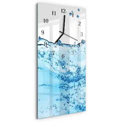 Verticale rechthoekige glazen wandklok Water