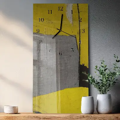 Verticale rechthoekige glazen wandklok Verwarring