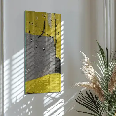Verticale rechthoekige glazen wandklok Verwarring