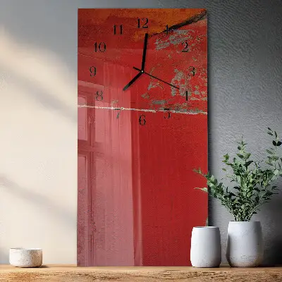 Verticale rechthoekige glazen wandklok Muur