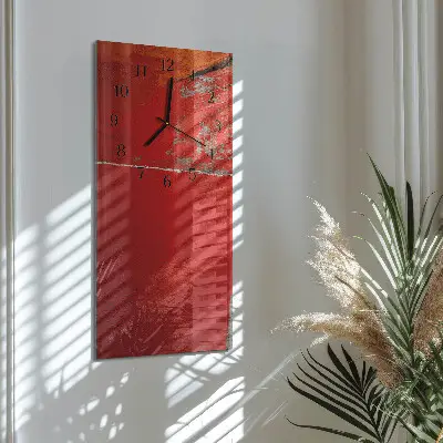 Verticale rechthoekige glazen wandklok Muur