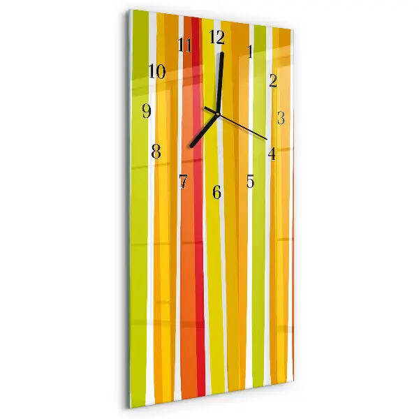Verticale moderne glazen wandklok Strepen