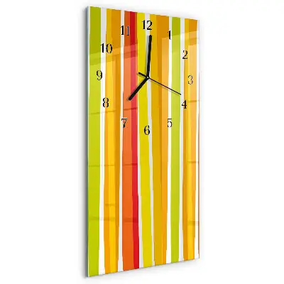 Verticale moderne glazen wandklok Strepen
