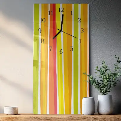 Verticale moderne glazen wandklok Strepen
