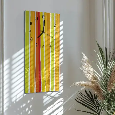 Verticale moderne glazen wandklok Strepen