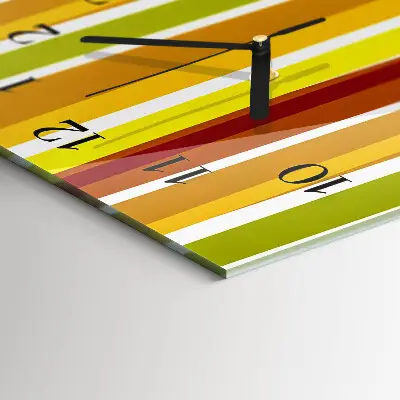 Verticale moderne glazen wandklok Strepen