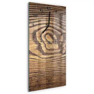 Verticale rechthoekige glazen wandklok Hout