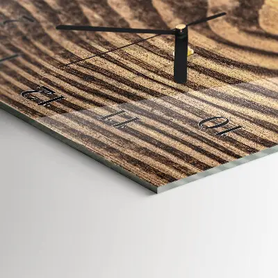 Verticale rechthoekige glazen wandklok Hout