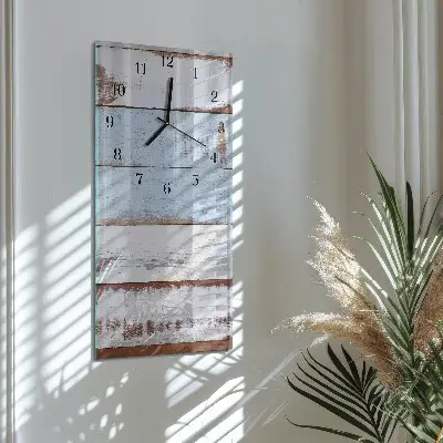 Verticale moderne glazen wandklok Muur