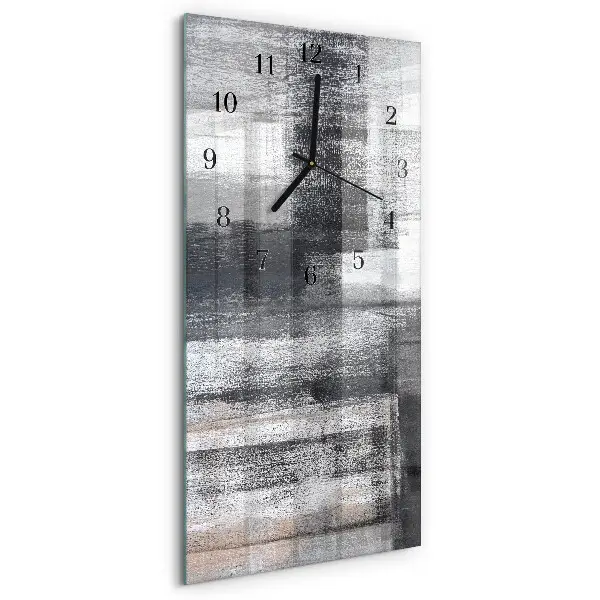 Verticale rechthoekige glazen wandklok Contrast