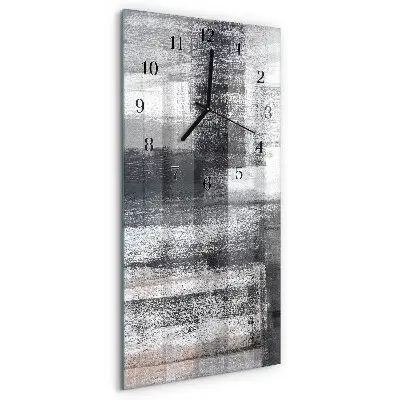 Verticale rechthoekige glazen wandklok Contrast