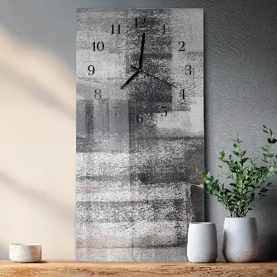 Verticale rechthoekige glazen wandklok Contrast