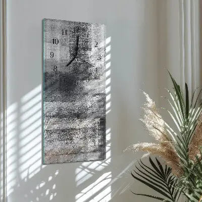 Verticale rechthoekige glazen wandklok Contrast