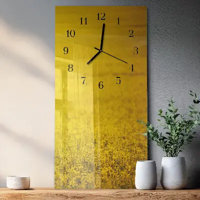 Rechthoekige glas klok verticaal bloemenveld