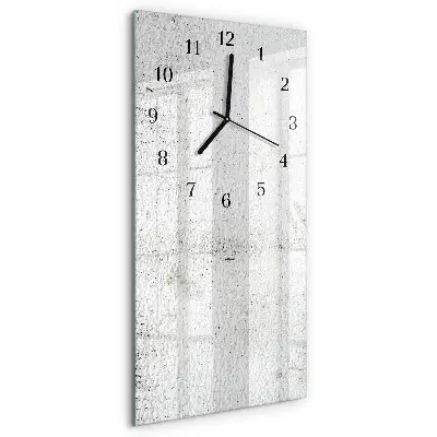 Verticale rechthoekige glazen wandklok Muur