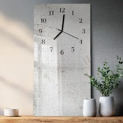 Verticale rechthoekige glazen wandklok Muur