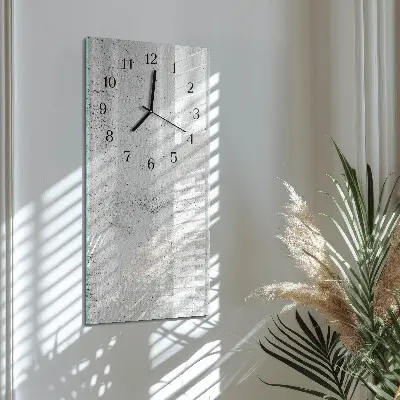 Verticale rechthoekige glazen wandklok Muur