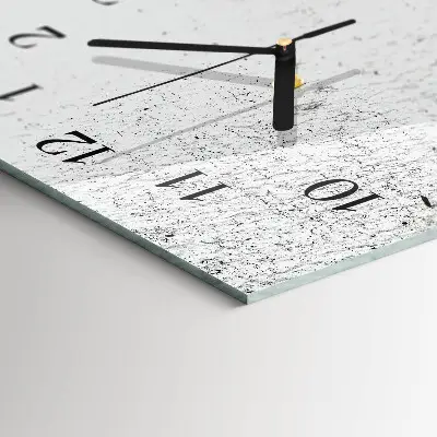 Verticale rechthoekige glazen wandklok Muur