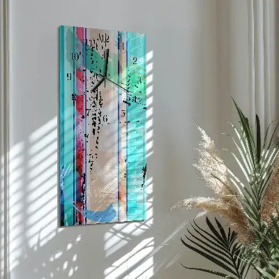 Verticale rechthoekige glazen wandklok Patroon