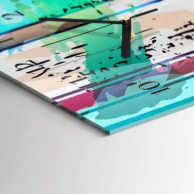 Verticale rechthoekige glazen wandklok Patroon