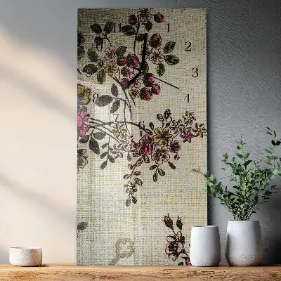 Rechthoekige glas klok verticaal Bloemenpatroon