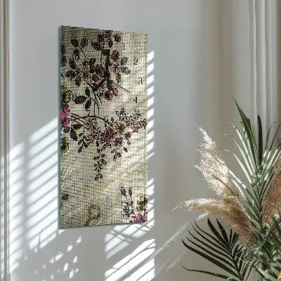 Rechthoekige glas klok verticaal Bloemenpatroon