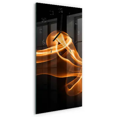 Verticale moderne glazen wandklok Abstractie