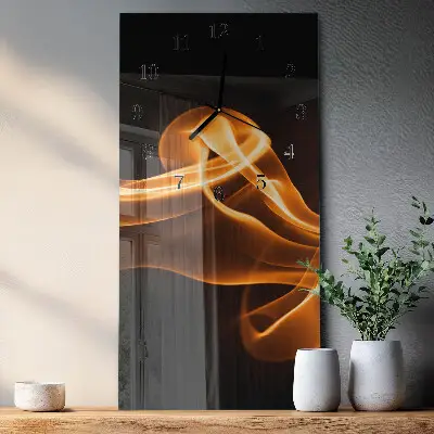 Verticale moderne glazen wandklok Abstractie