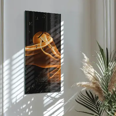 Verticale moderne glazen wandklok Abstractie
