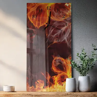 Decoratieve glazen klok verticaal Vuurbloemen