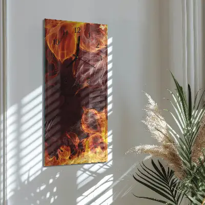 Decoratieve glazen klok verticaal Vuurbloemen