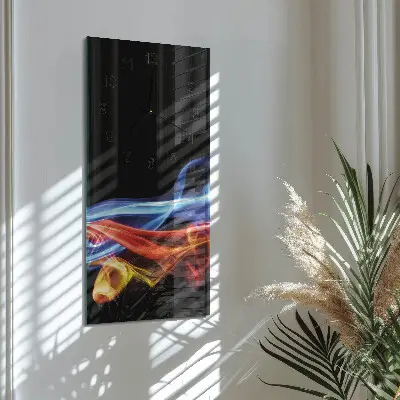 Verticale rechthoekige glazen wandklok Abstracte rook