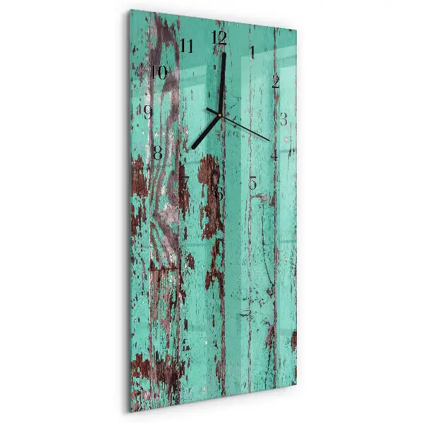 Rechthoekige glas klok verticaal Houten muur