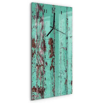 Rechthoekige glas klok verticaal Houten muur