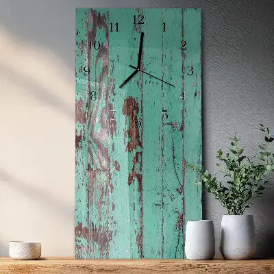 Rechthoekige glas klok verticaal Houten muur