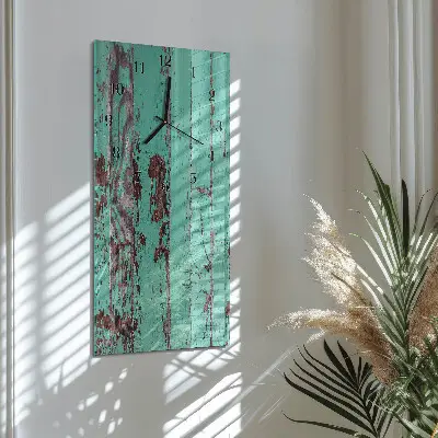 Rechthoekige glas klok verticaal Houten muur