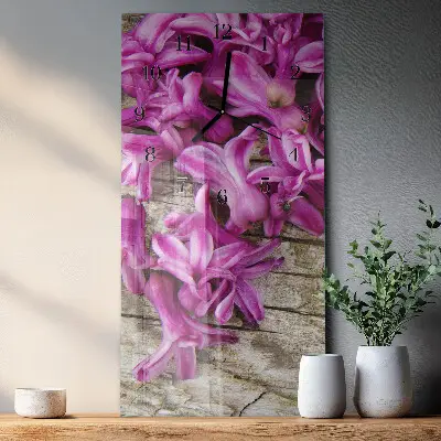 Decoratieve glazen klok verticaal Bloemen